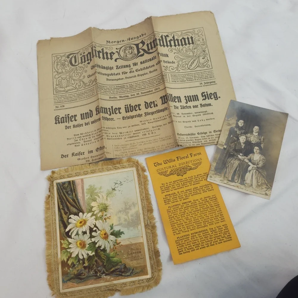 Ephemera Paper Lot‎ Antique German Newspaper Photo Post Cards Victorian Easter